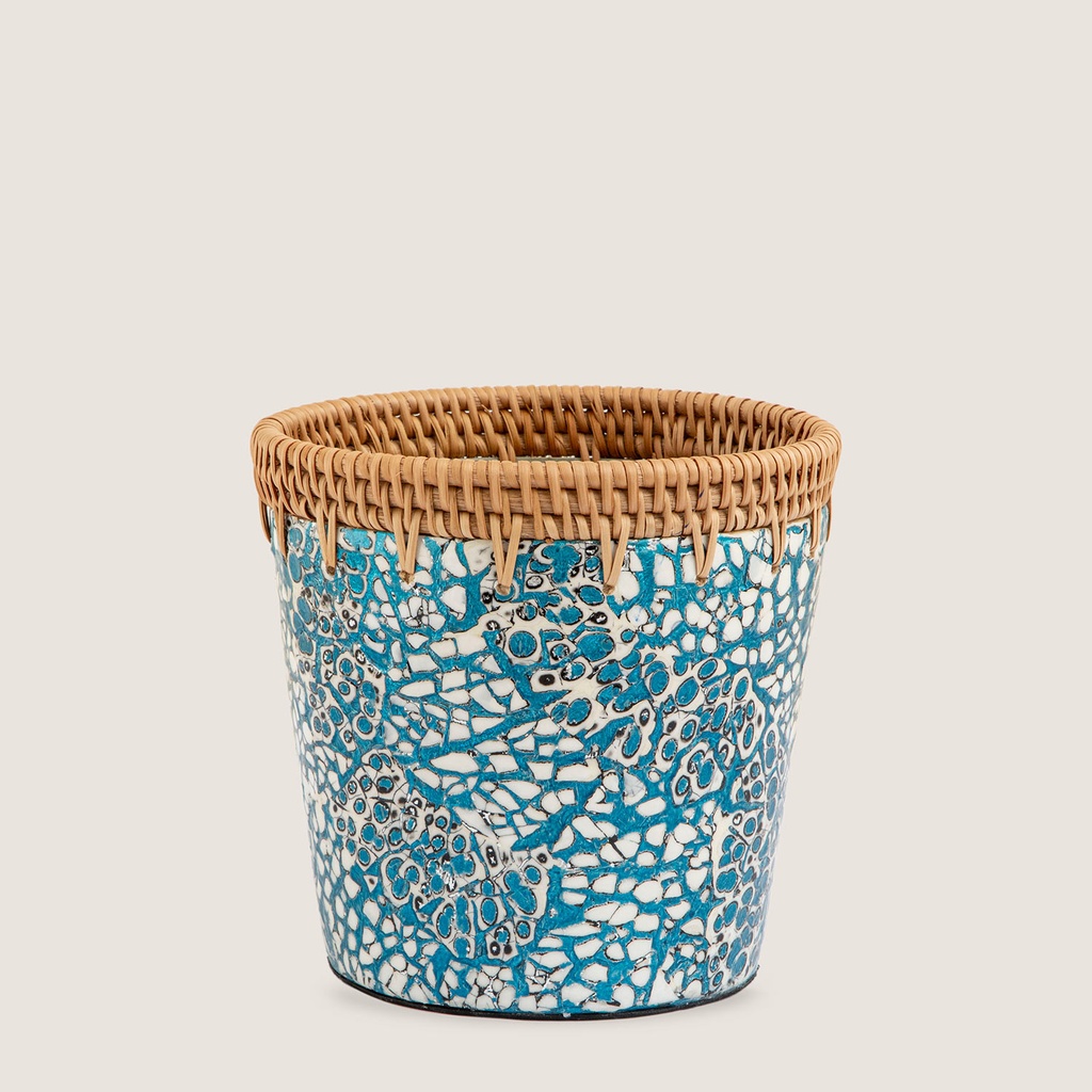  Chi Saksı 12.5cm Beyaz/Açık Mavi
